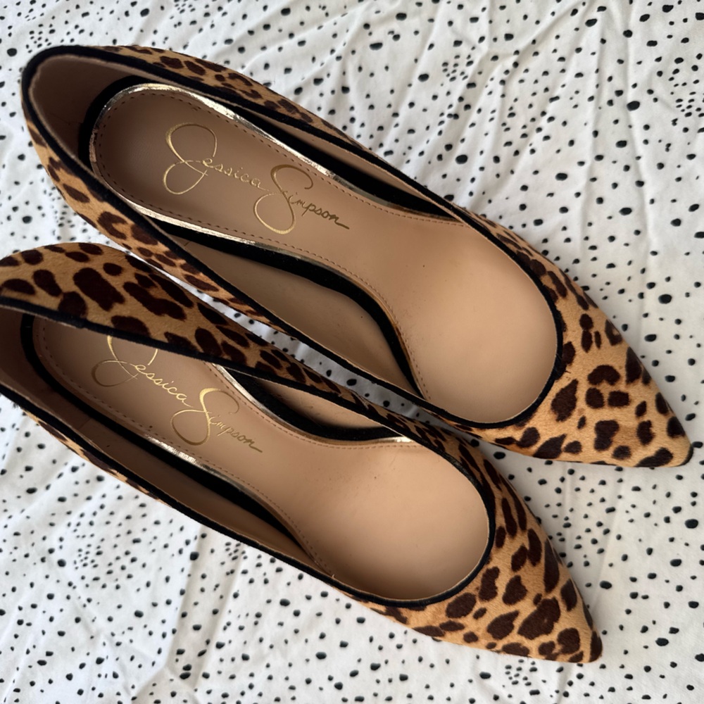 Jessica Simpson Pony Hair Leopard Print Heels – Women’s Size 8 (Brand New)